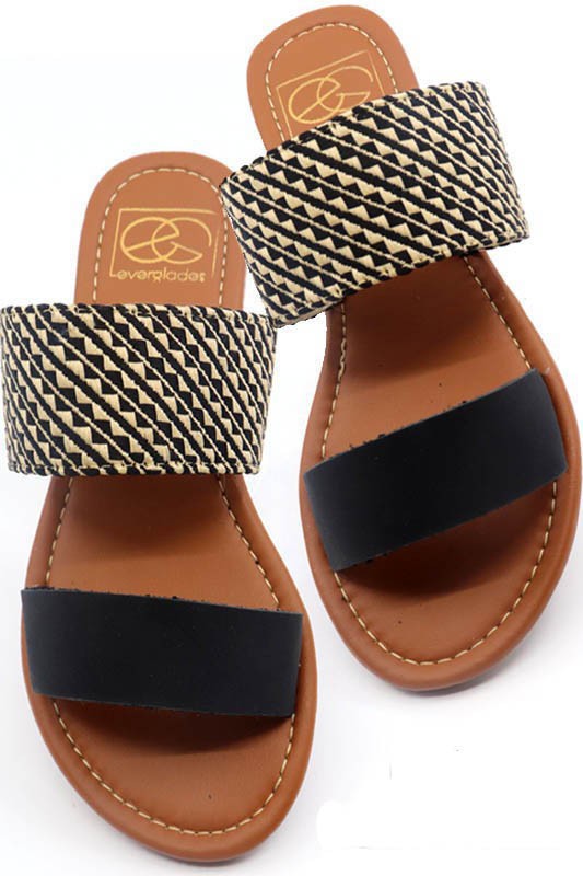 Two Band Flat Slide Sandal