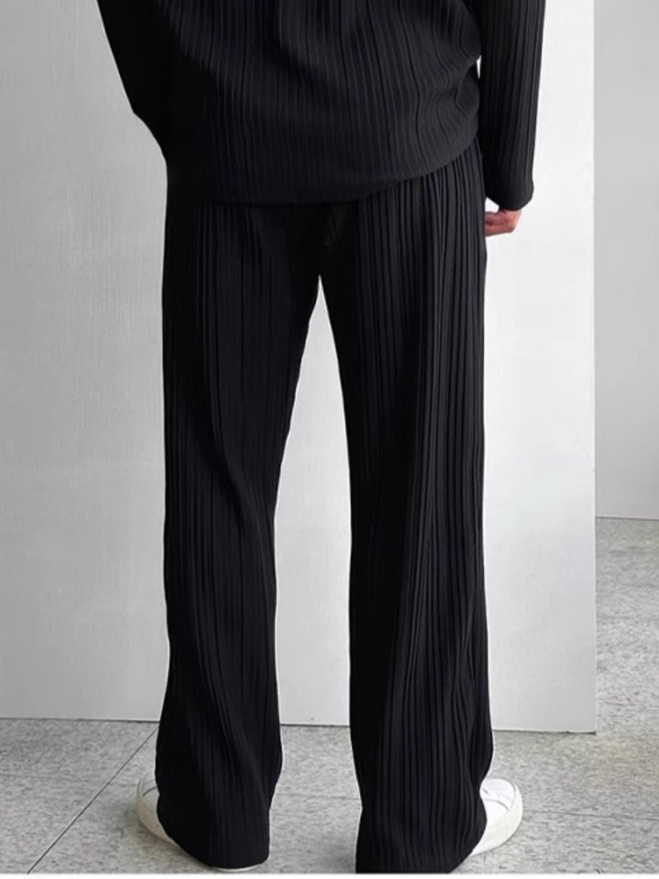 Men's Textured Button Up Shirt and Pants Set Plus Size