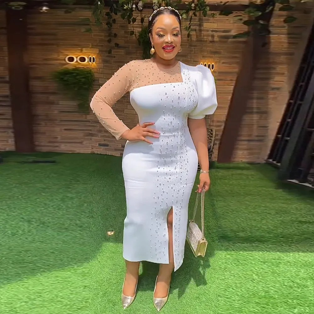 Oversized Beaded Irregular Dress