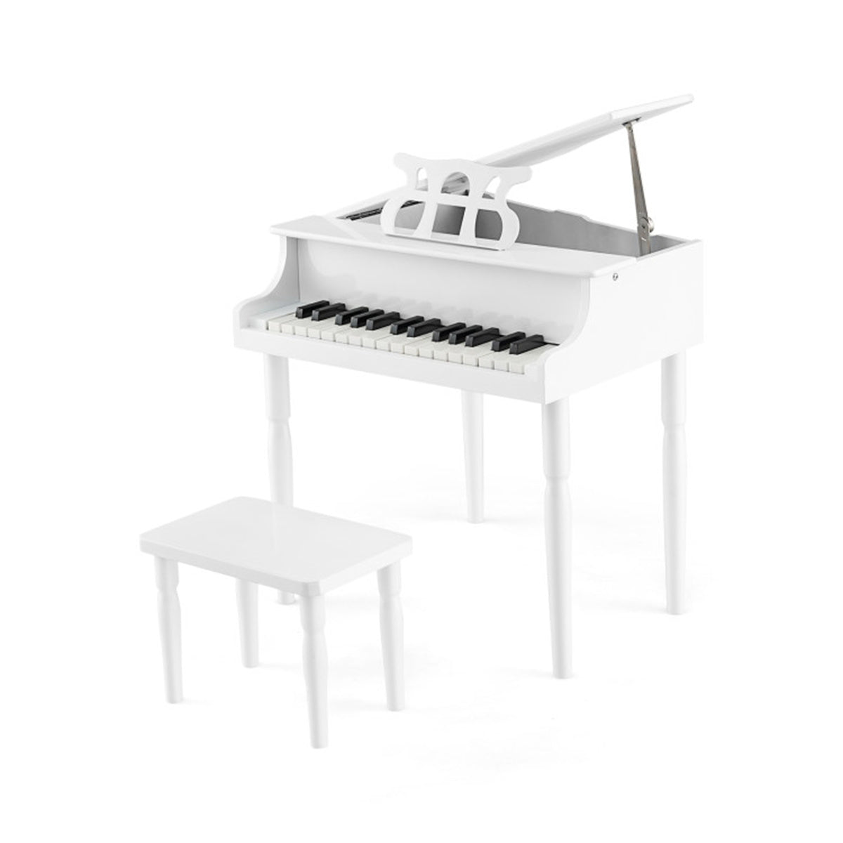 30-Key Wood Kids Piano - White