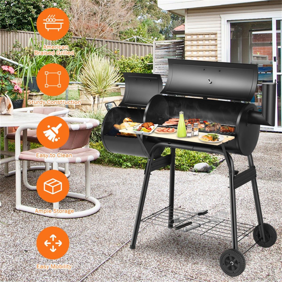 Outdoor Black BBQ Grill