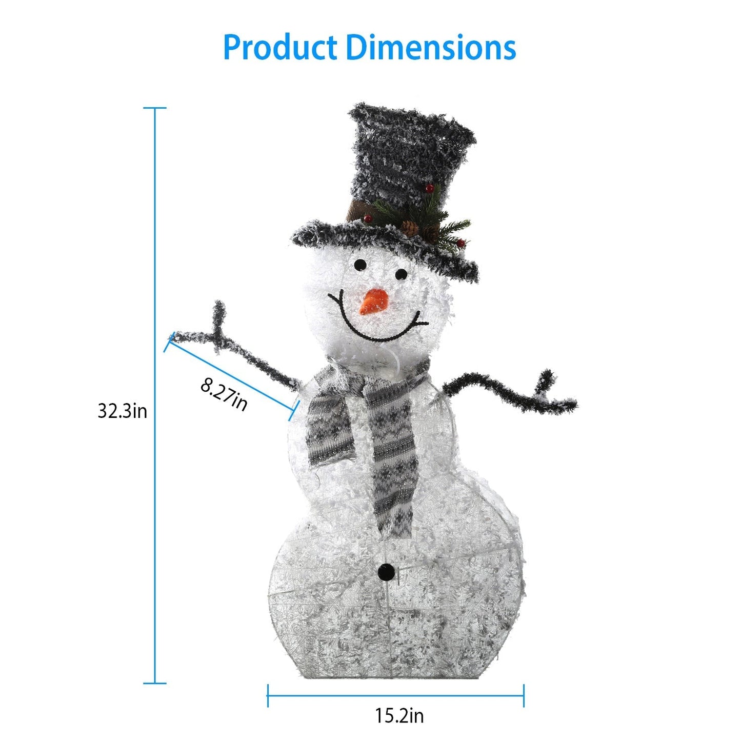LED lighted up snowman