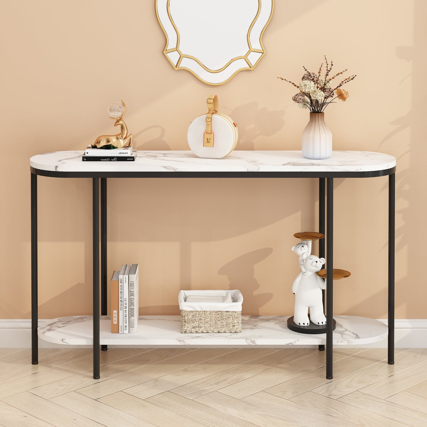 Console 2 Tier Narrow Entryway Table