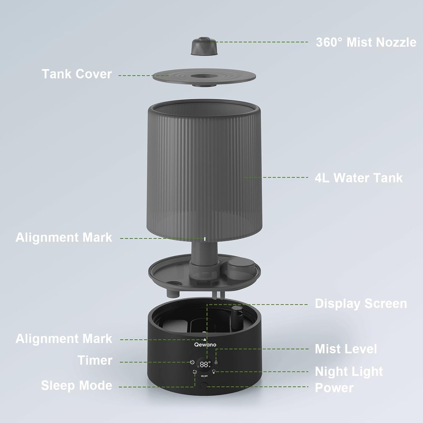 4L Top Fill Ultrasonic Cool Mist Humidifier