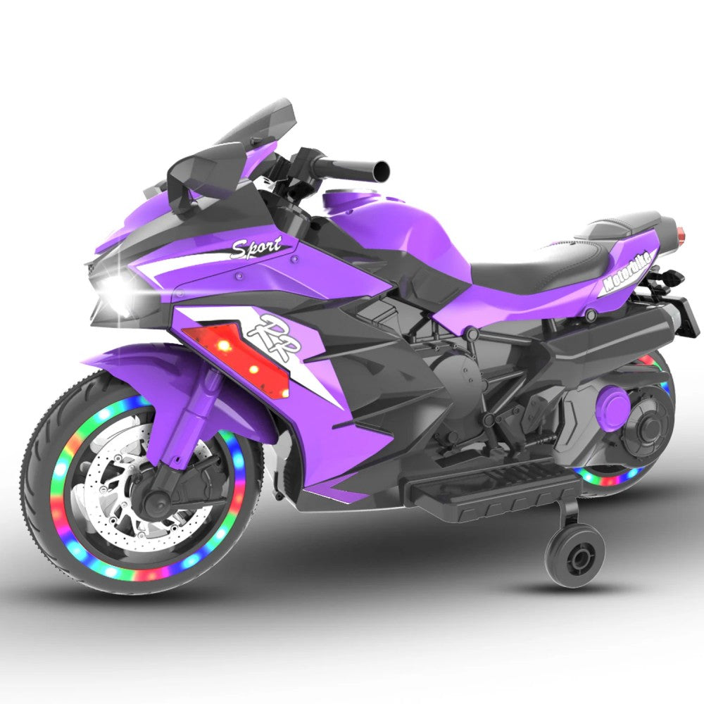 12V Kids Ride on Motorcycle-Purple