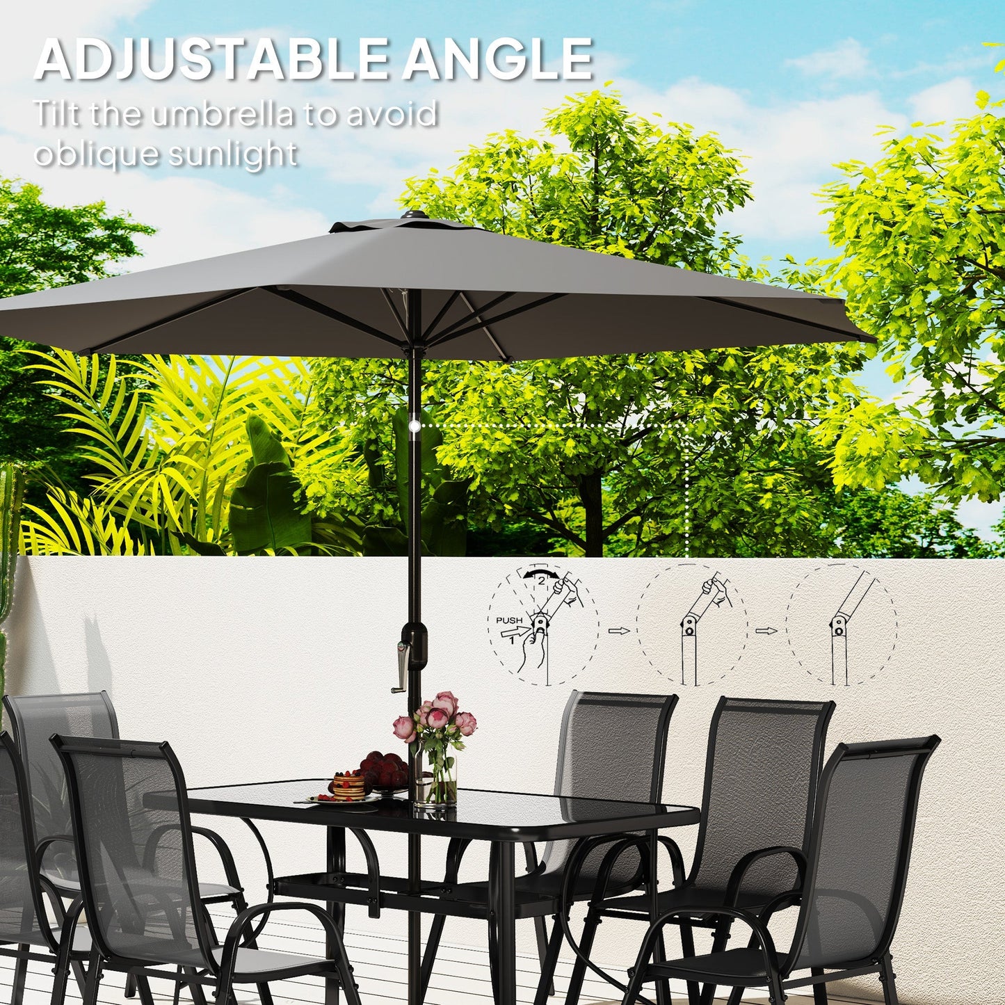 Outdoor Dining Set With Umbrella