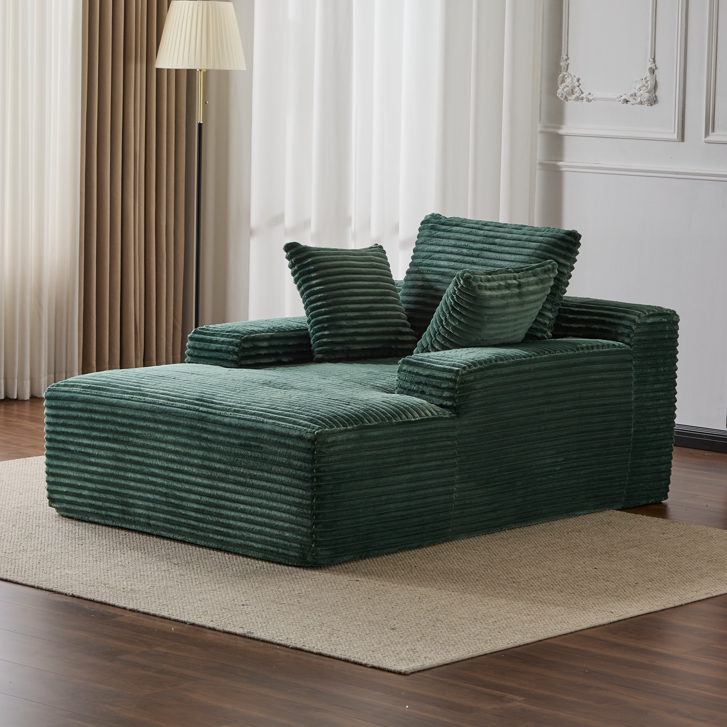 Modern Plush Corduroy Upholstered Sleeper