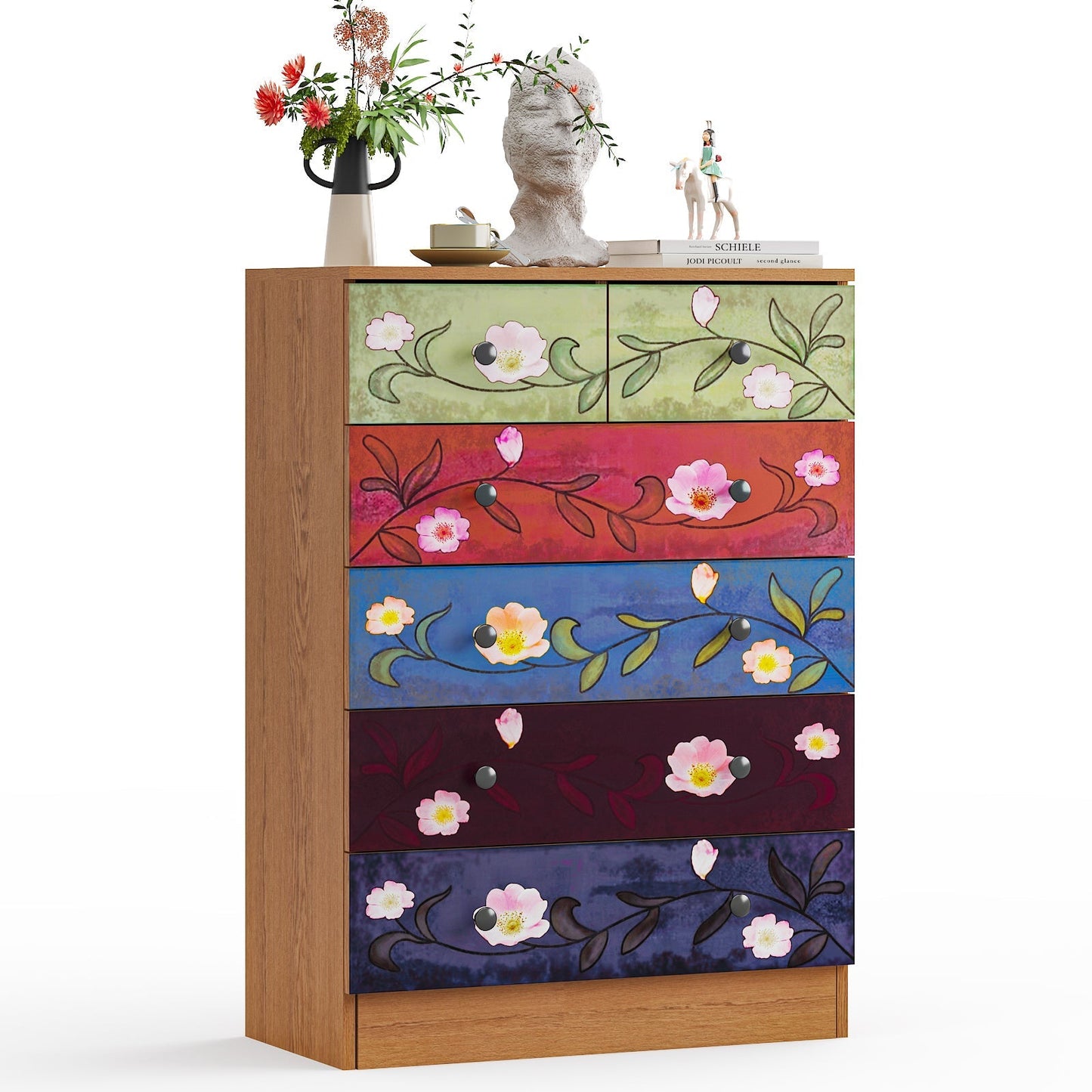 Printed Pattern Dresser- Brown