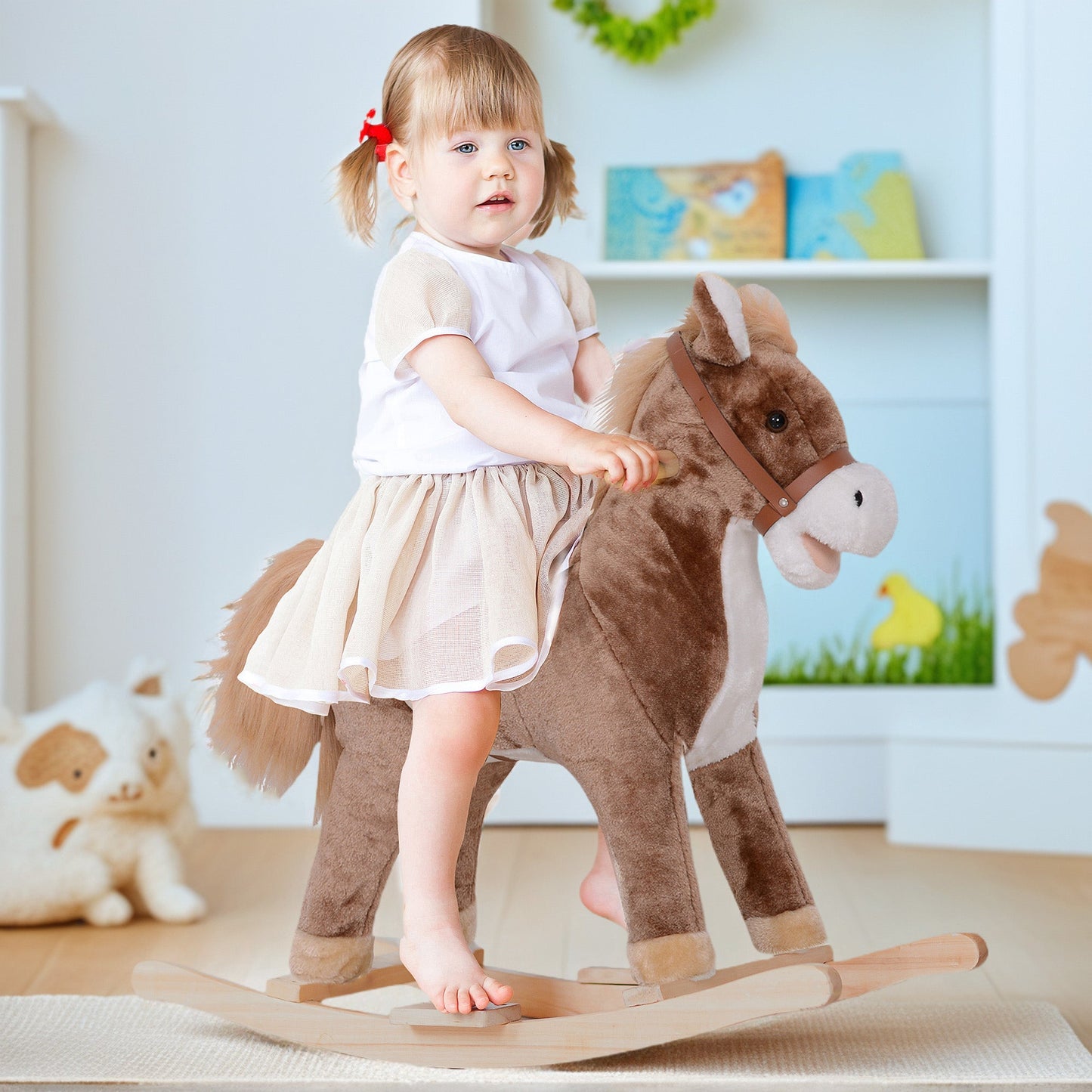 Kids Rocking Horse-Brown