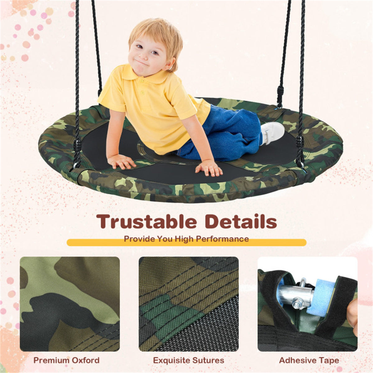 Heavy-Duty Steel Round Tree Swing