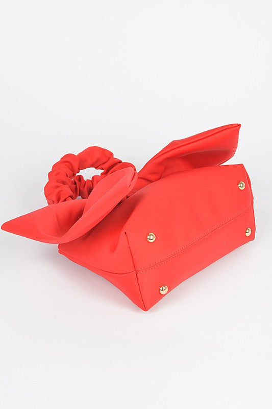 Crinkle Handle Large Bow Tie Clutch Bag - MONLANE