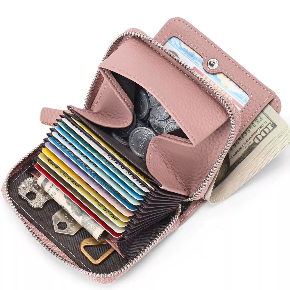 Zippered Leather Card Case