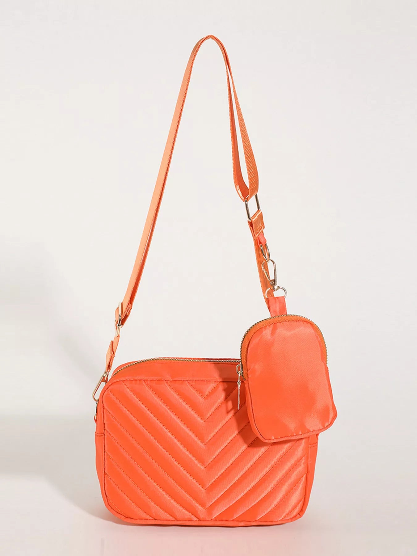 Quilted Crossbody Bag with Mini Pouch