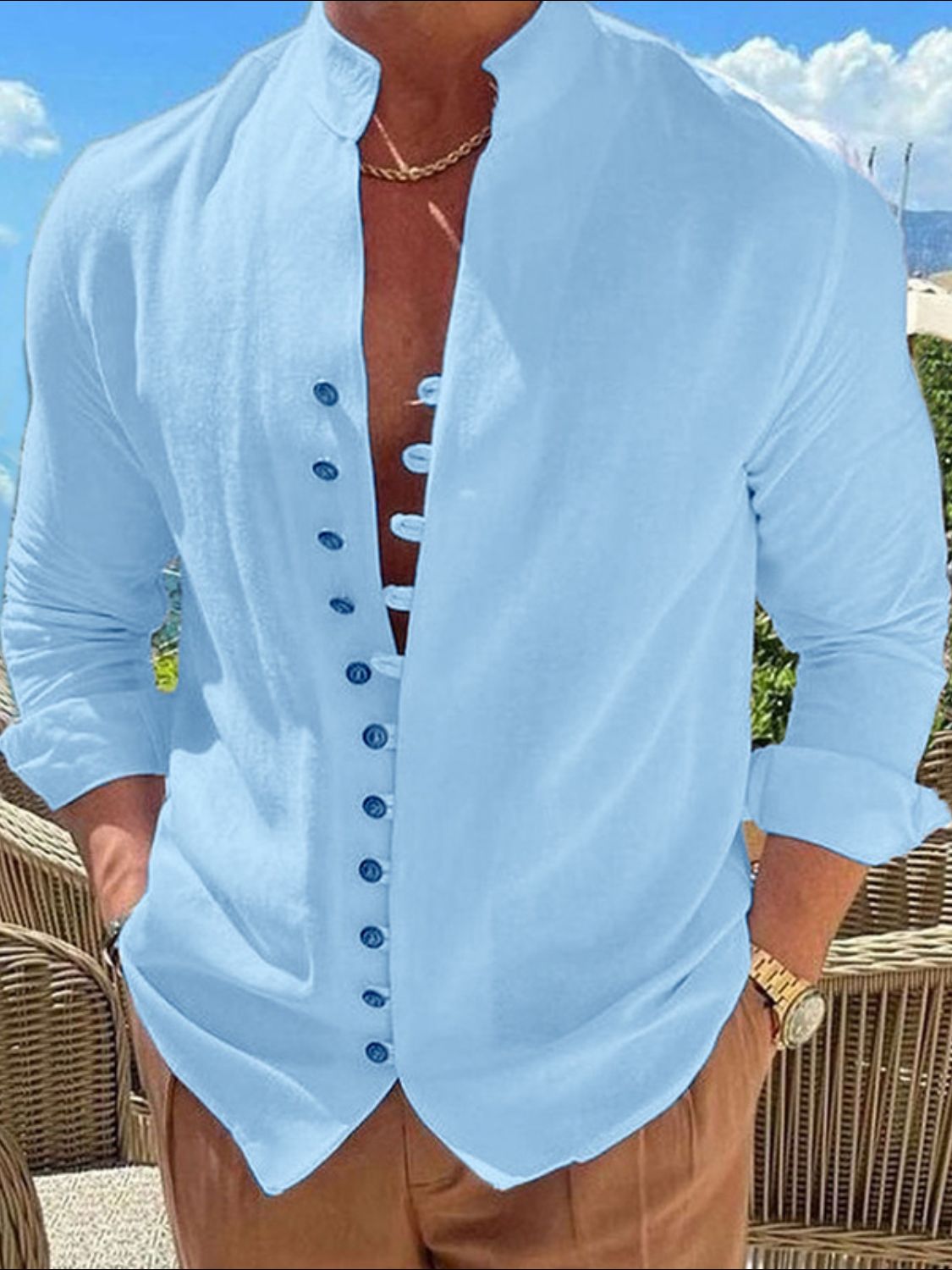 Men's Full Size Long Sleeve Shirt