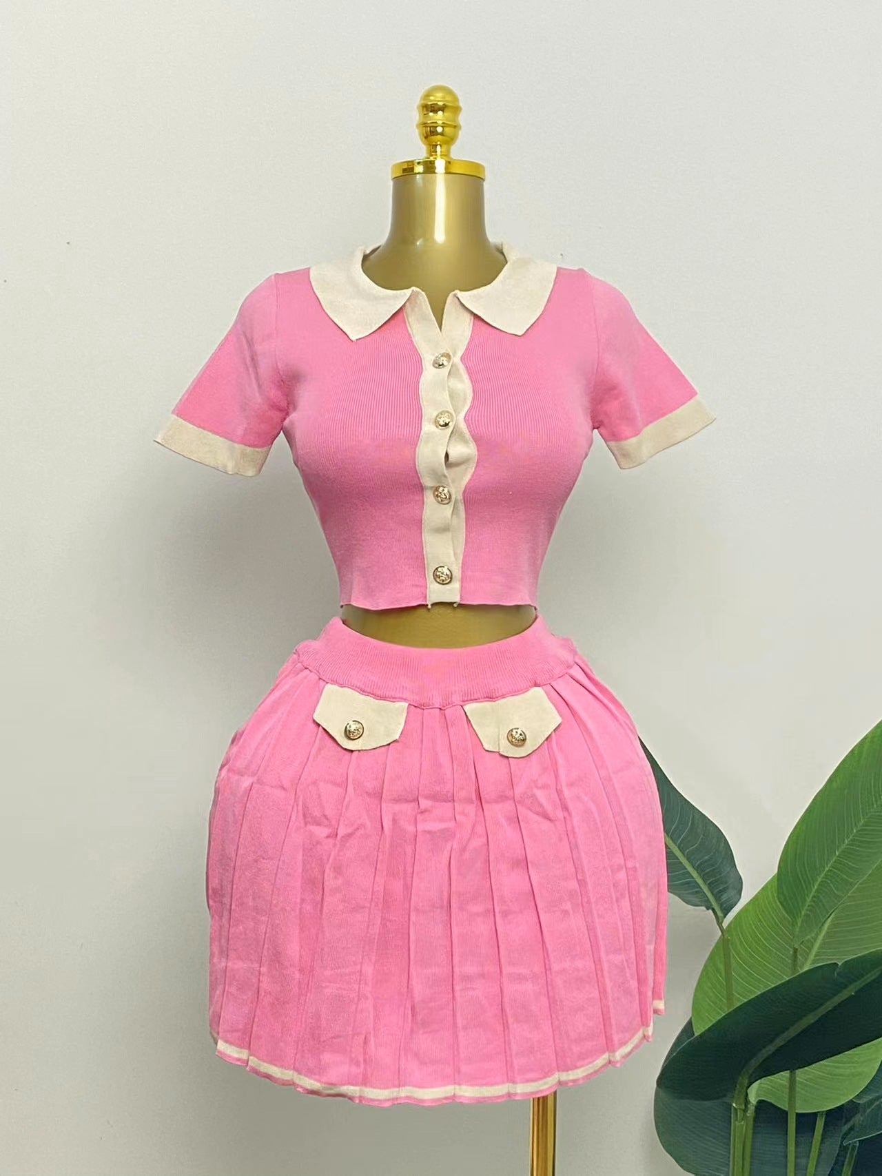 knitted Cardigan and Skirt Set