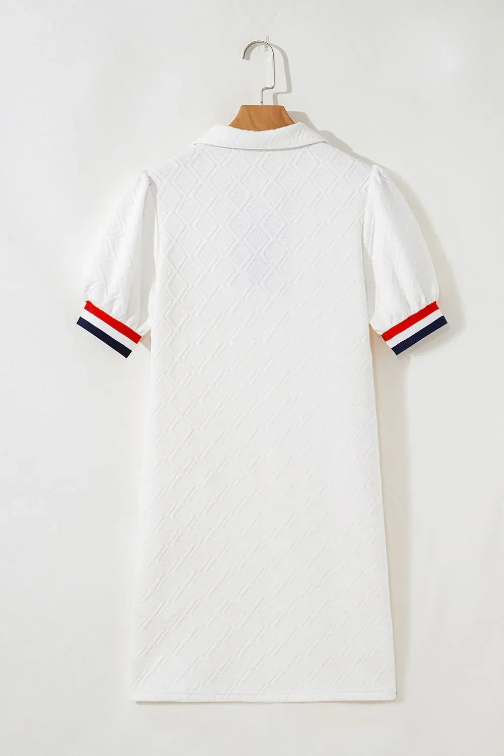 Patriotic Print Dress with Striped Collar