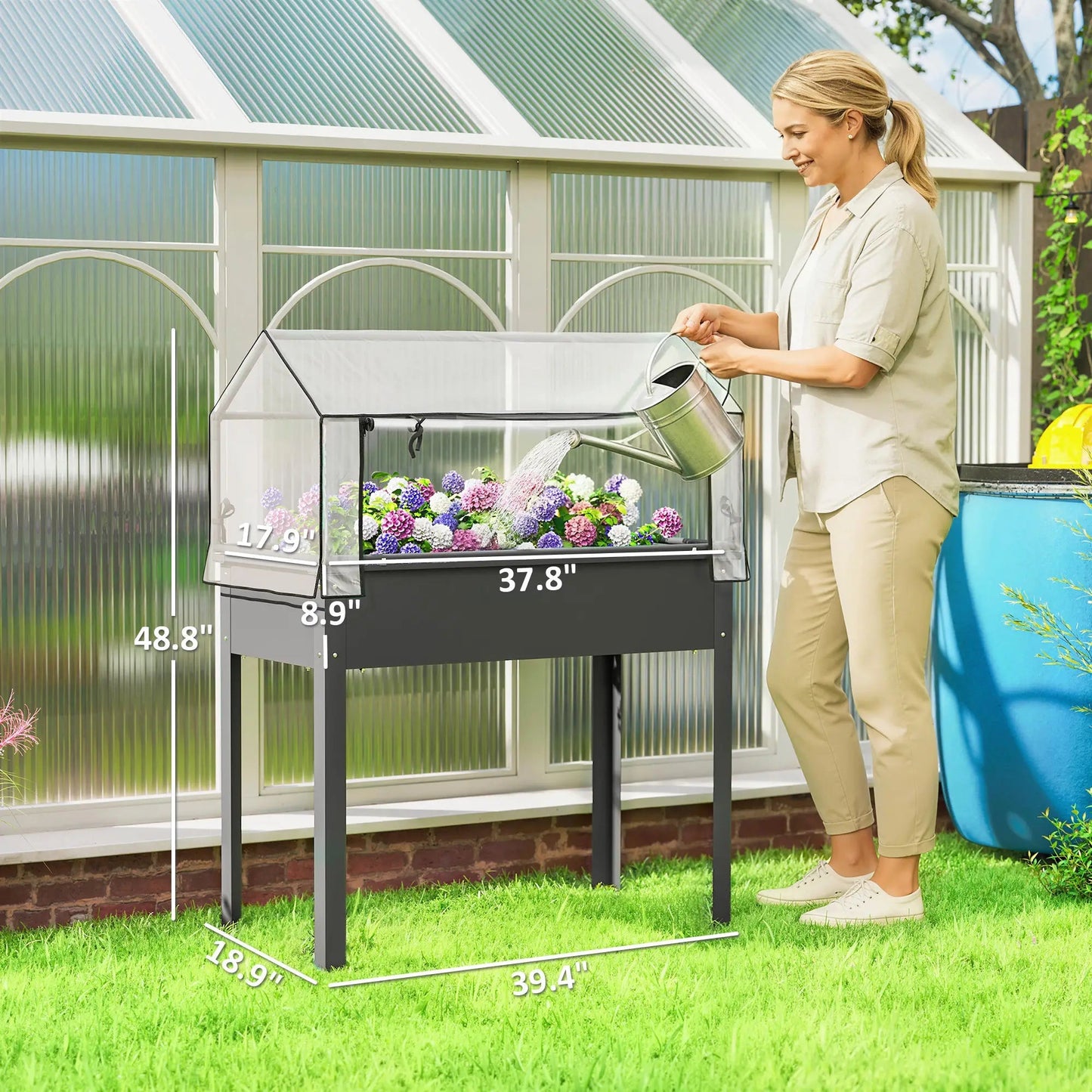 Garden Bed with Mini Greenhouse