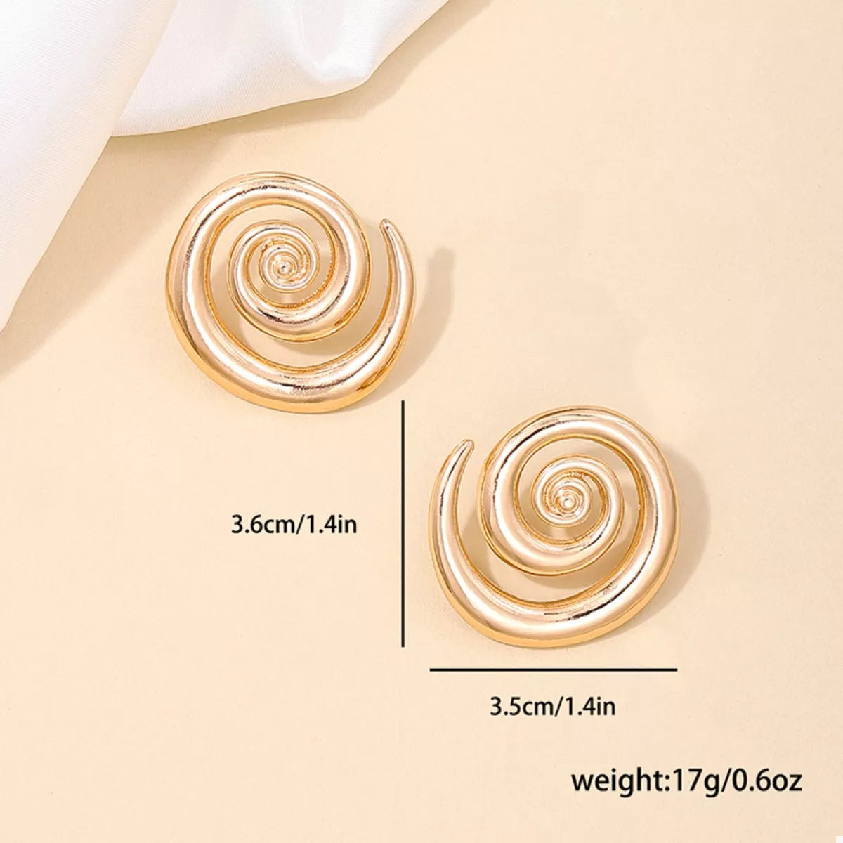 18K Gold-Plated Spiral Statement Earrings