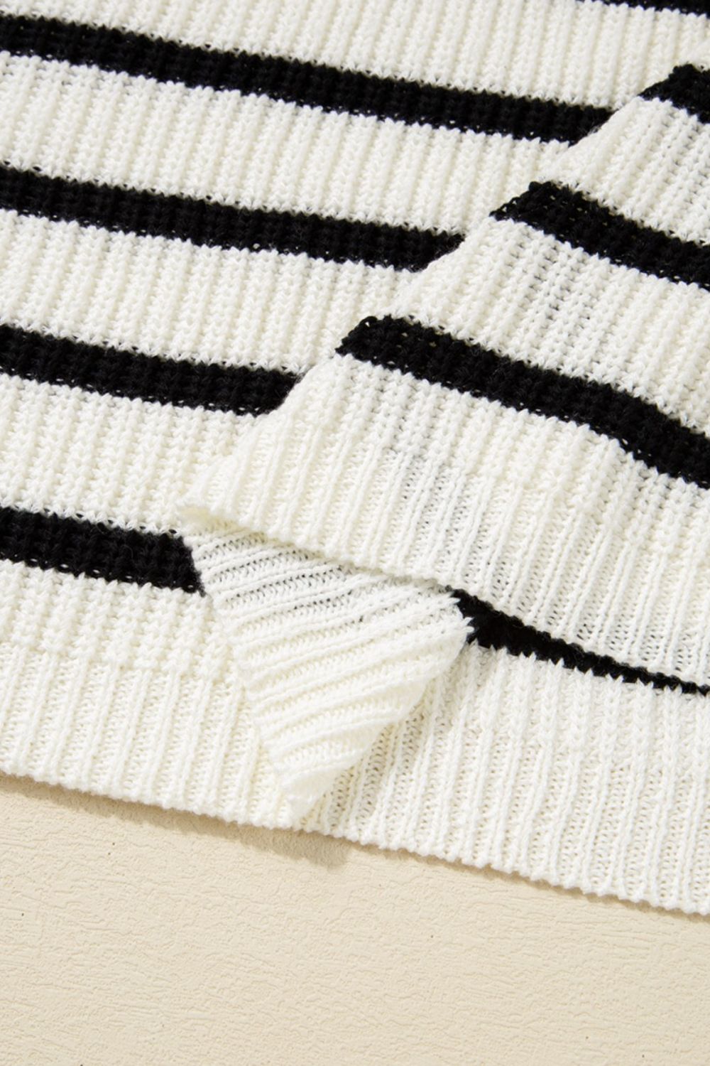 Striped Drawstring Sleeveless Sweater Dress