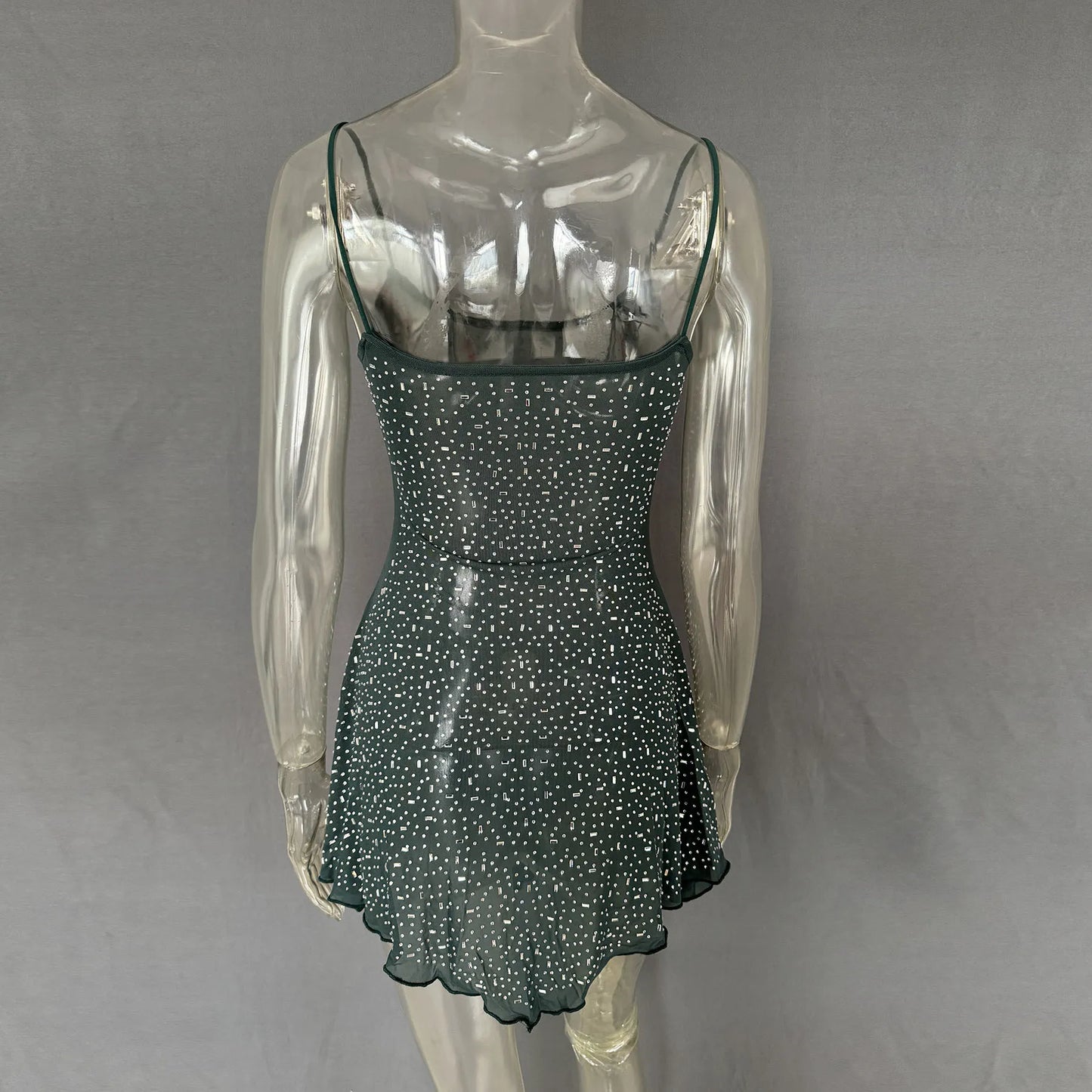 Rhinestone Decor Mini Cami Dress