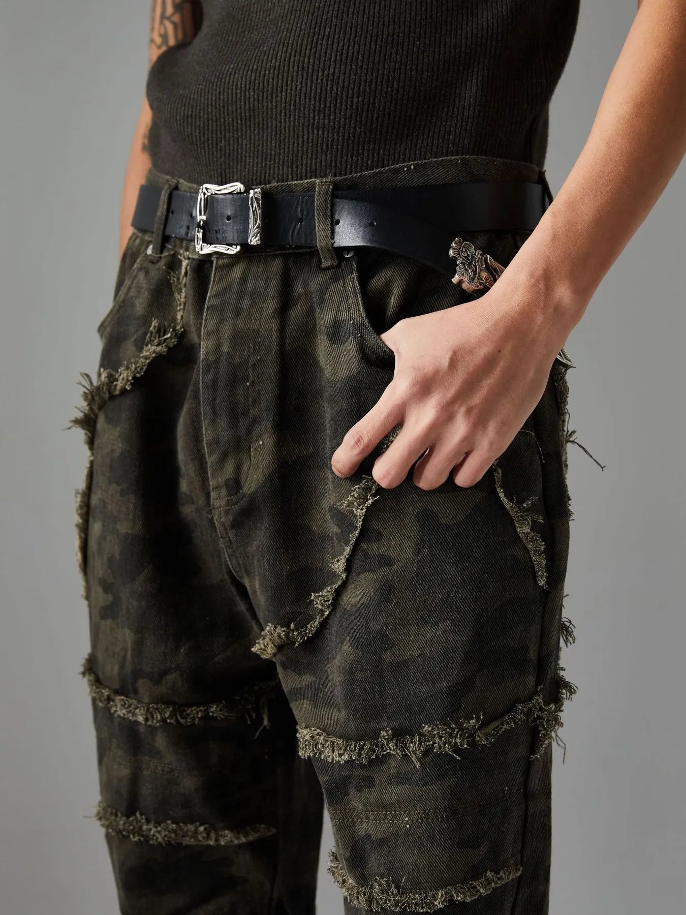 Men's Camouflage Washed Jeans