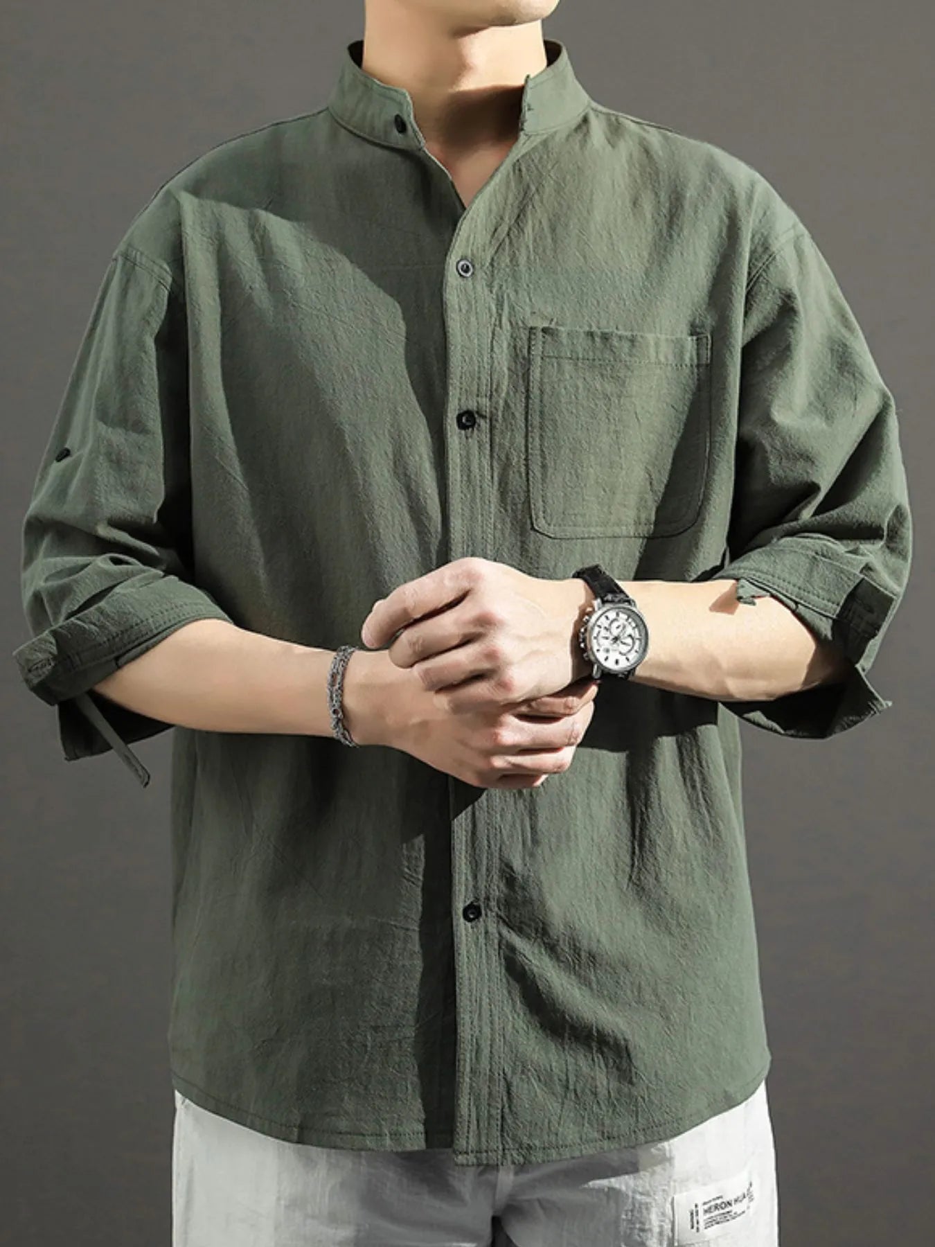 Men's Plus Size Casual Button Up Shirt