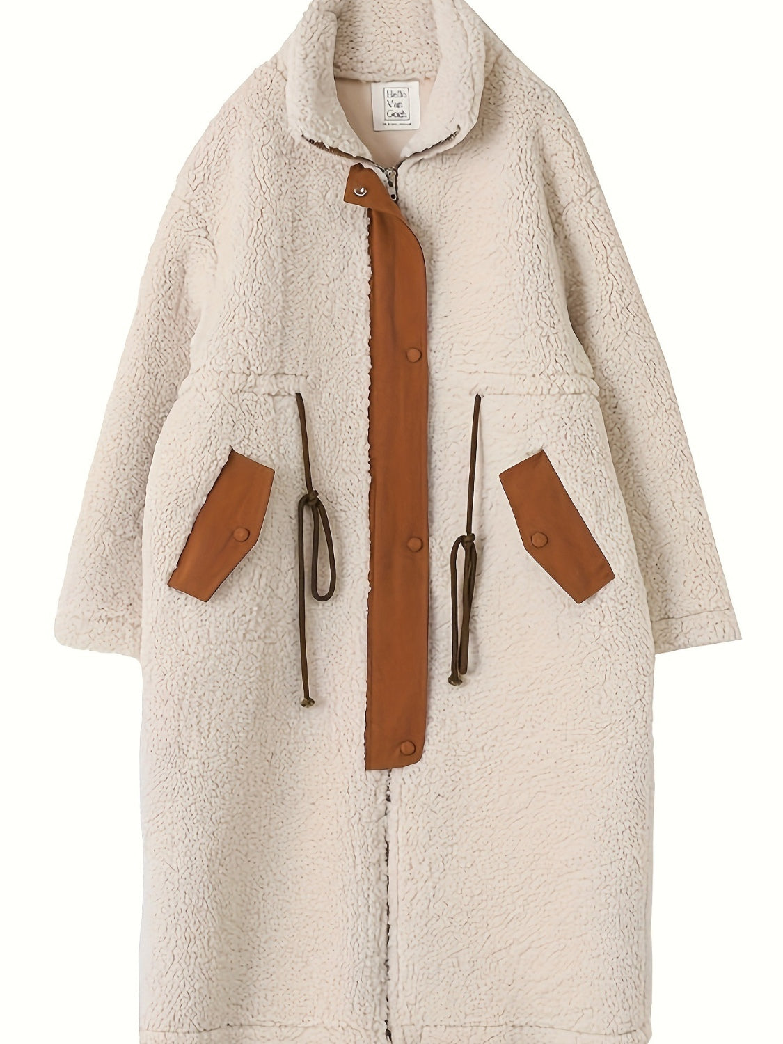 Plus Size Turtleneck Sherpa Coat