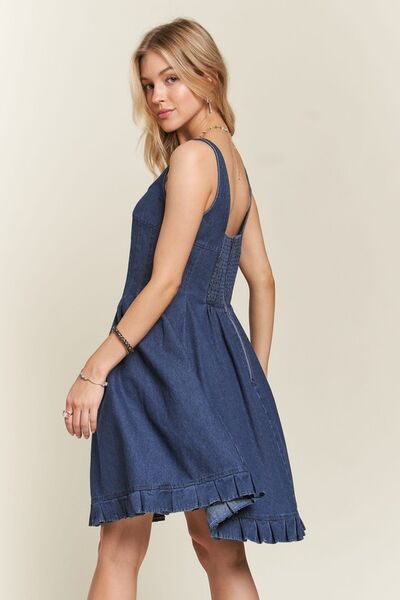 Smocked Denim Dress