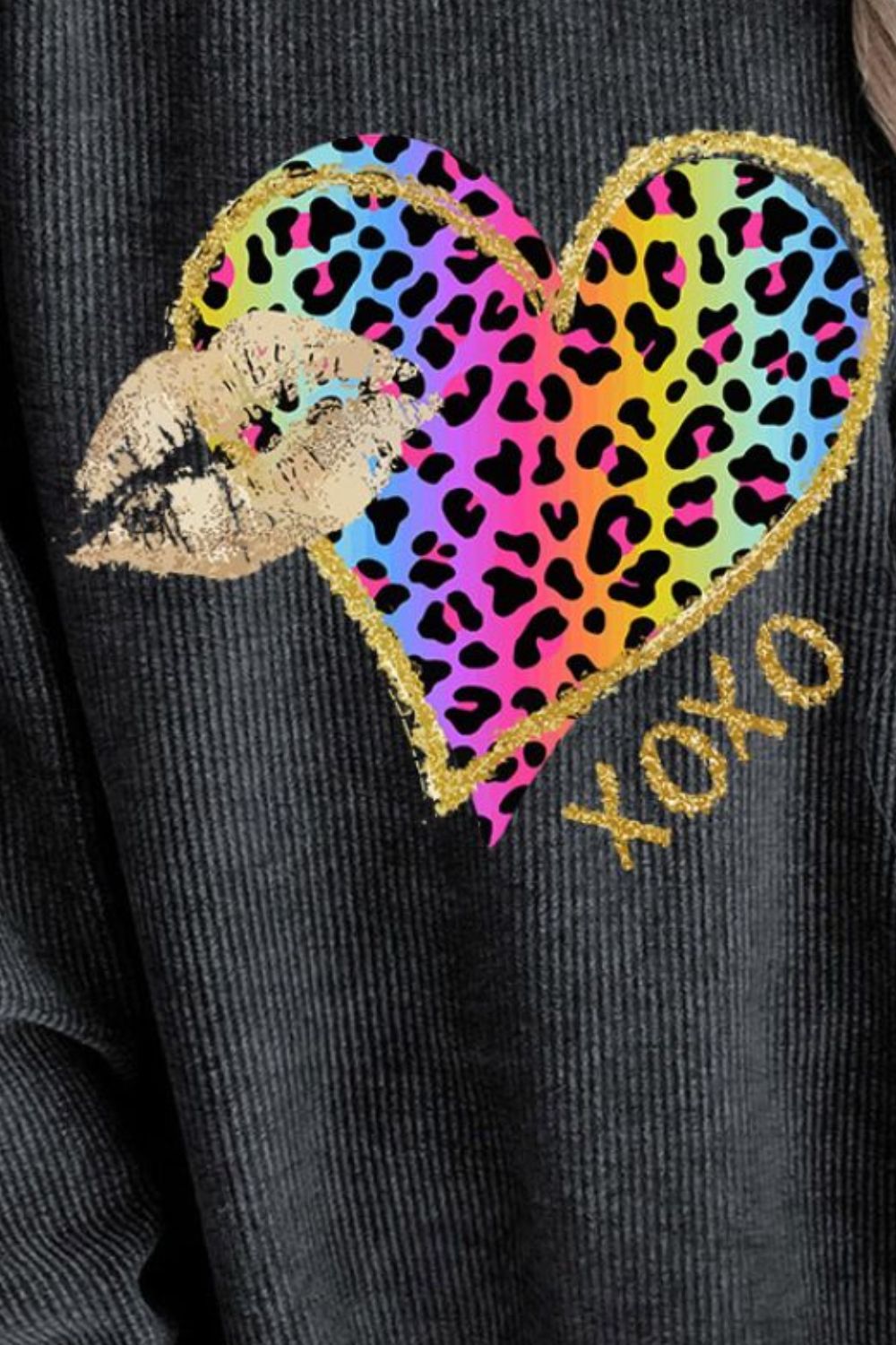 Leopard Heart Drop Sweatshirt