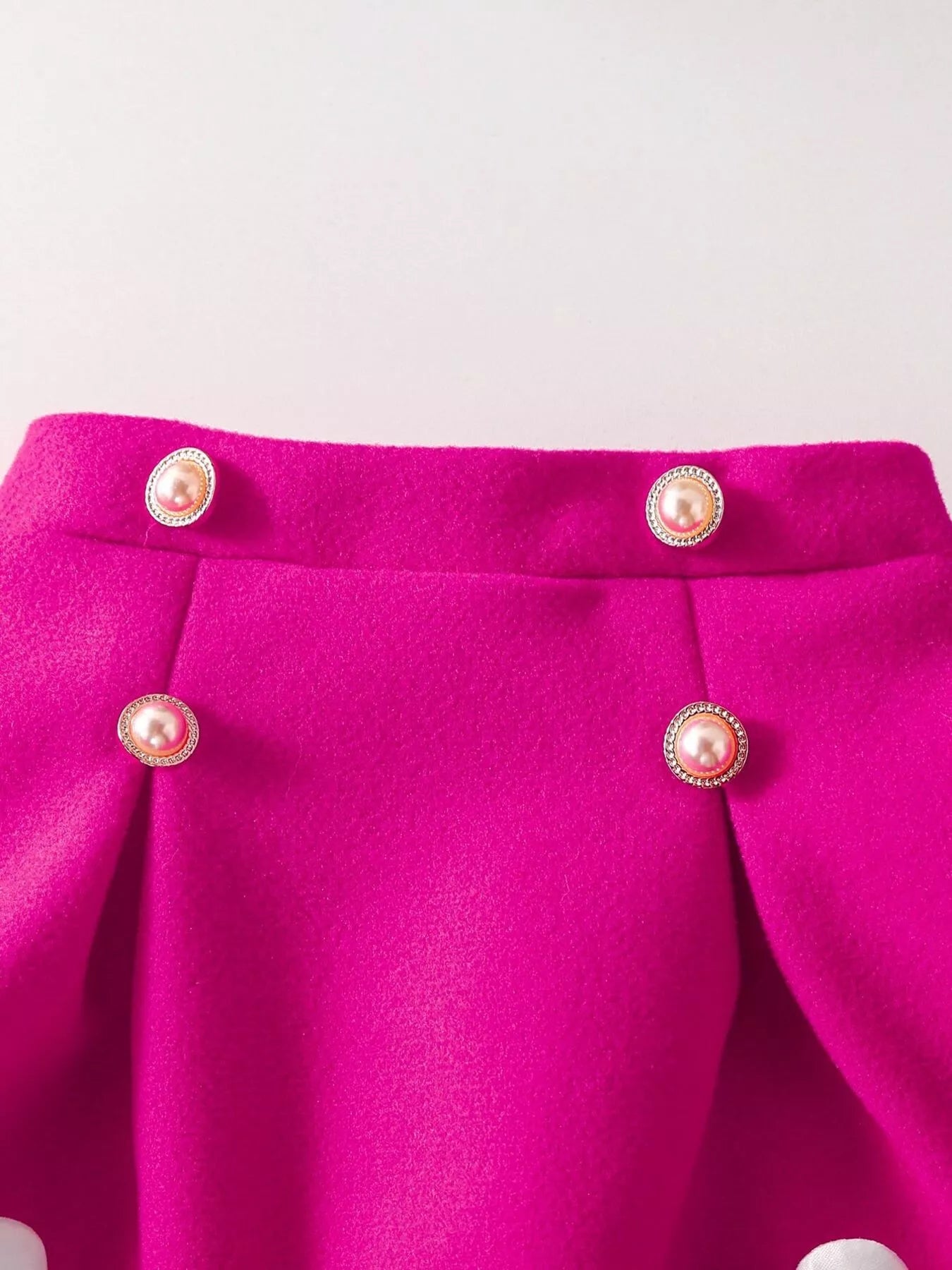 Children's Pleated Skirt Set with Hat