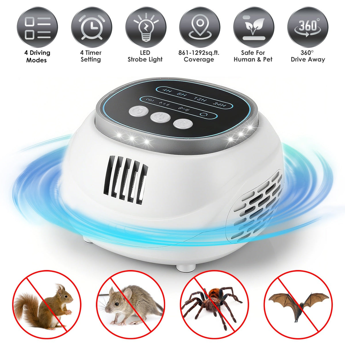 Ultrasonic rodent repeller, view 10