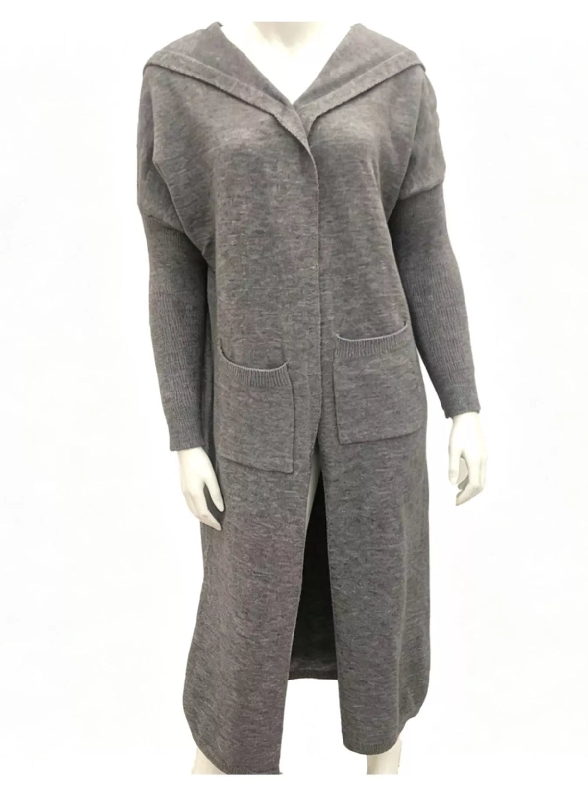 Plus Size Letter Back Hooded Cardigan