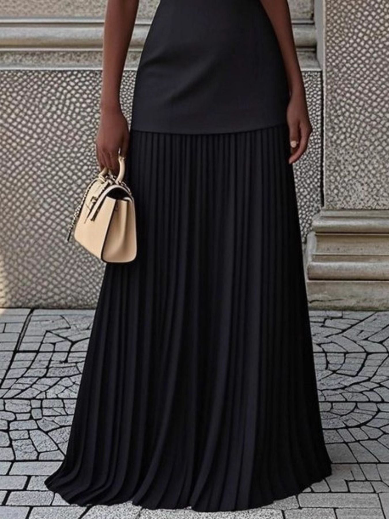 Sleeveless Pleated Maxi Dress