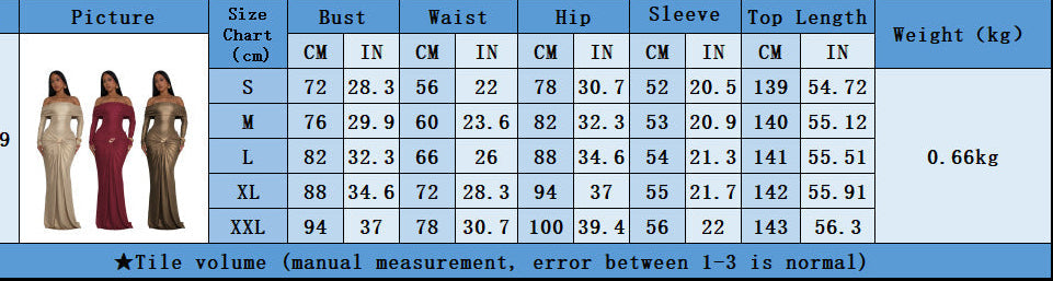 One shoulder long sleeved glossy dress