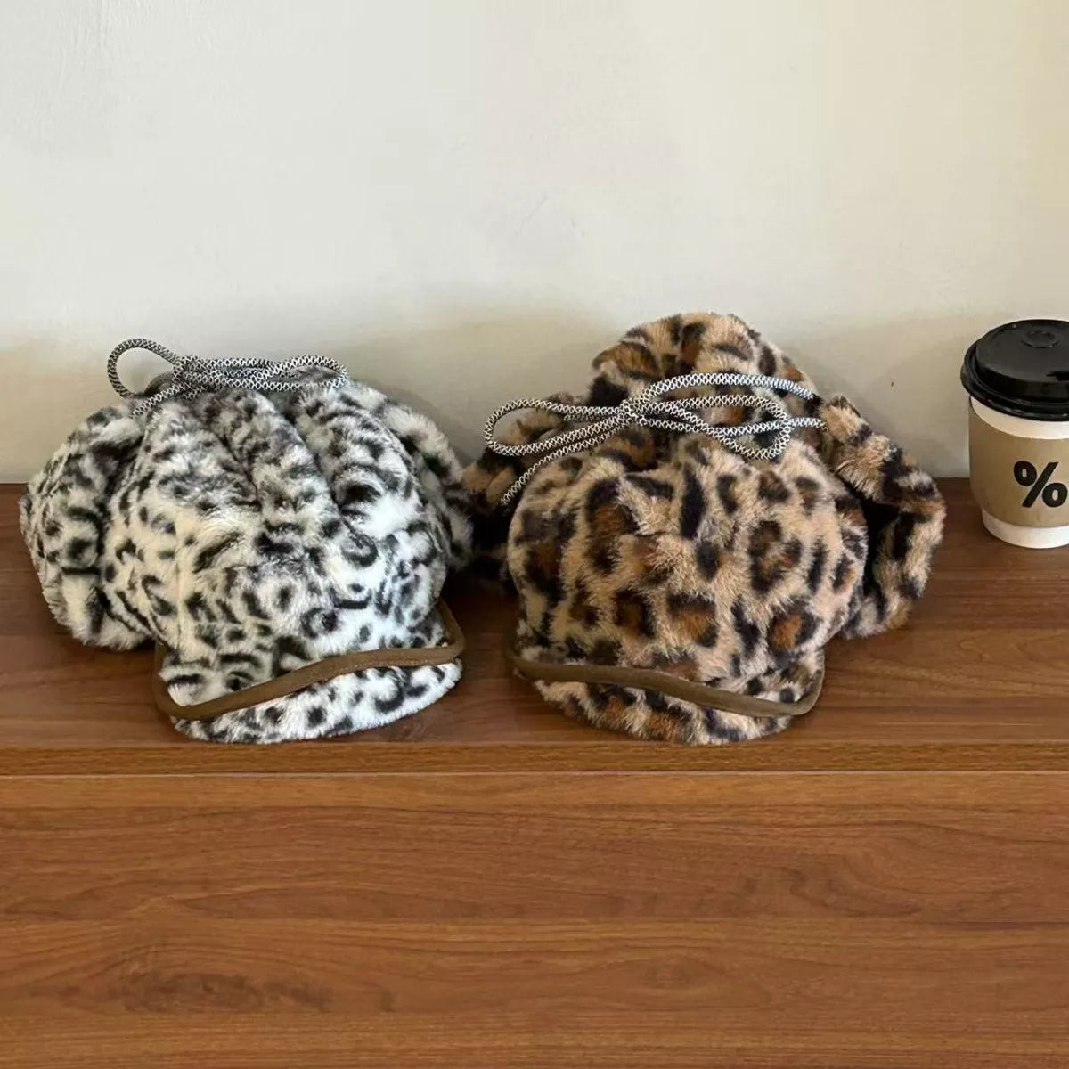Leopard Print Faux Fur Trapper Hat