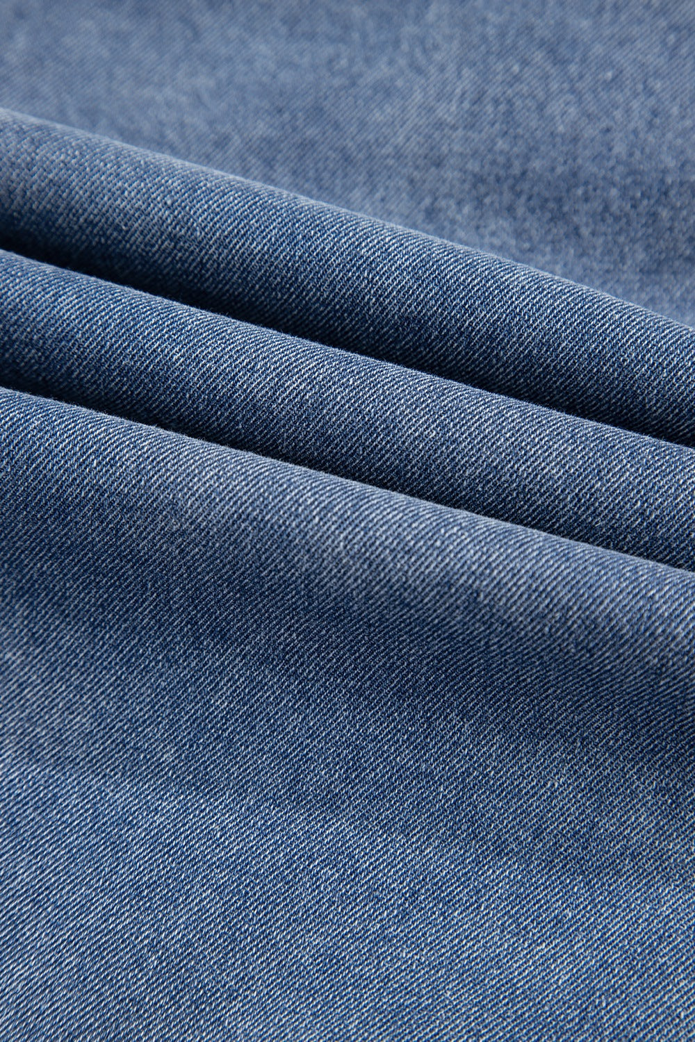 Ruffled Puff Sleeve Denim Mini Dress