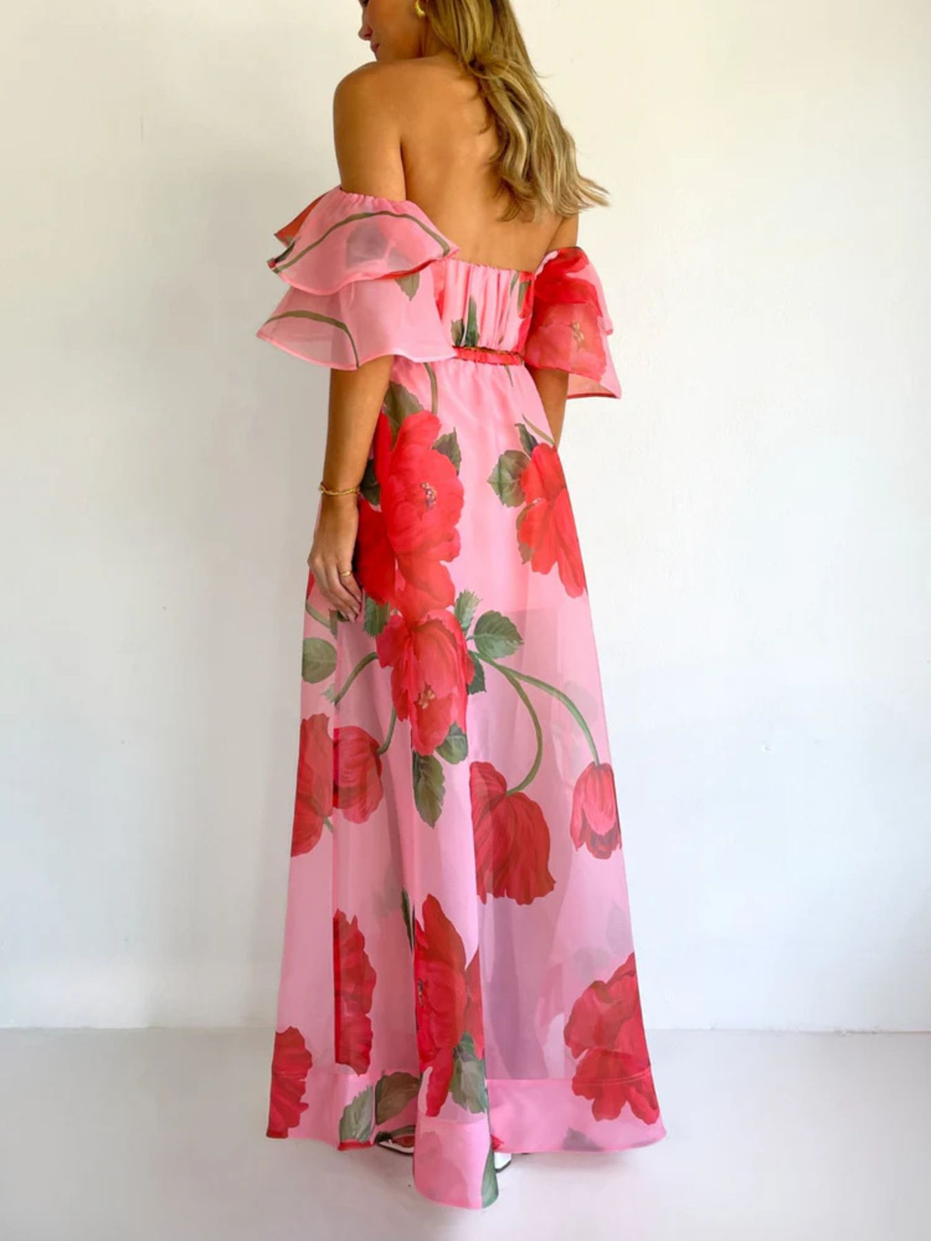 Polka Dot Ruffle Crop Top and Skirt Set