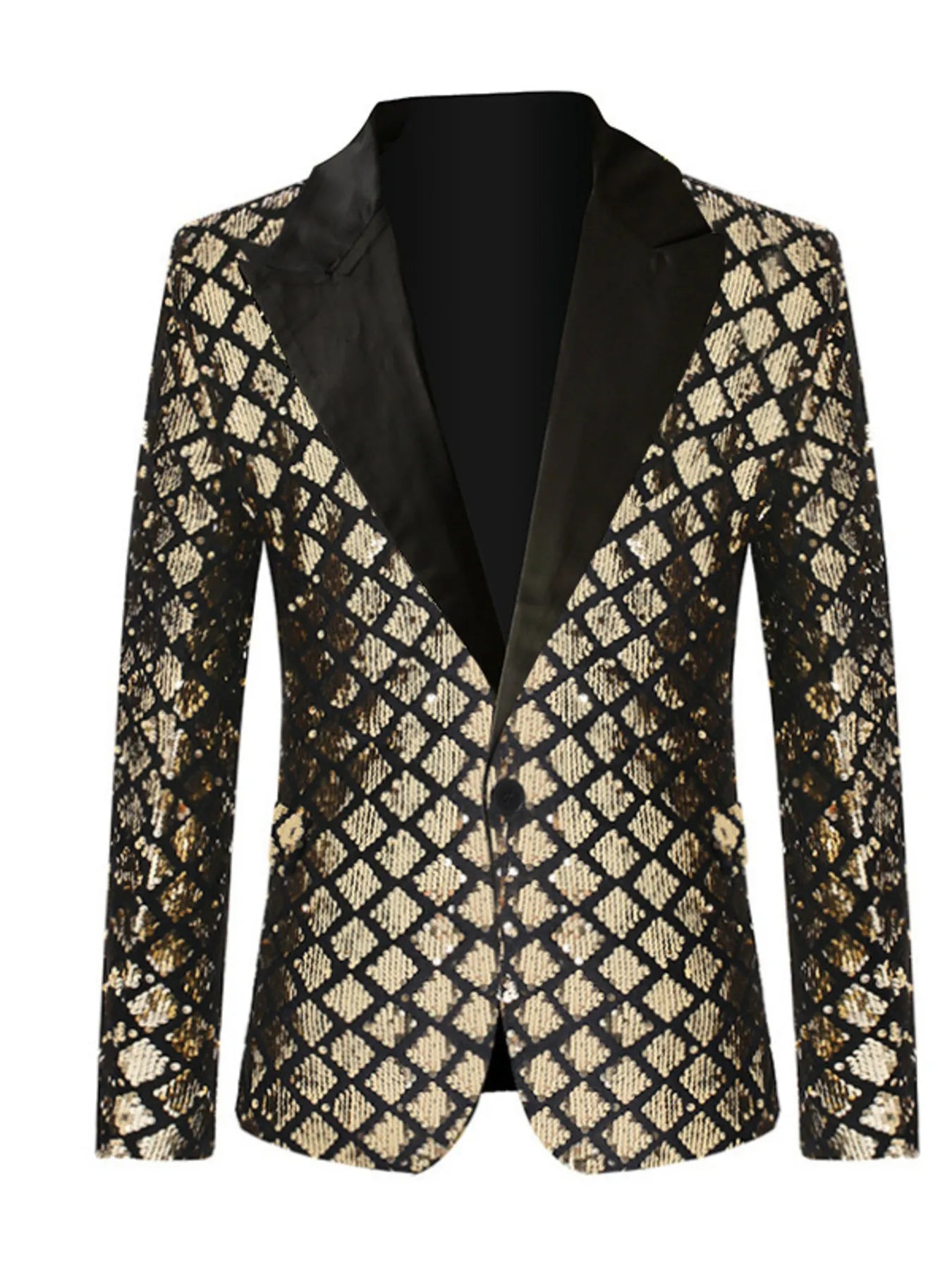 Men's One Button Long Sleeve Blazer