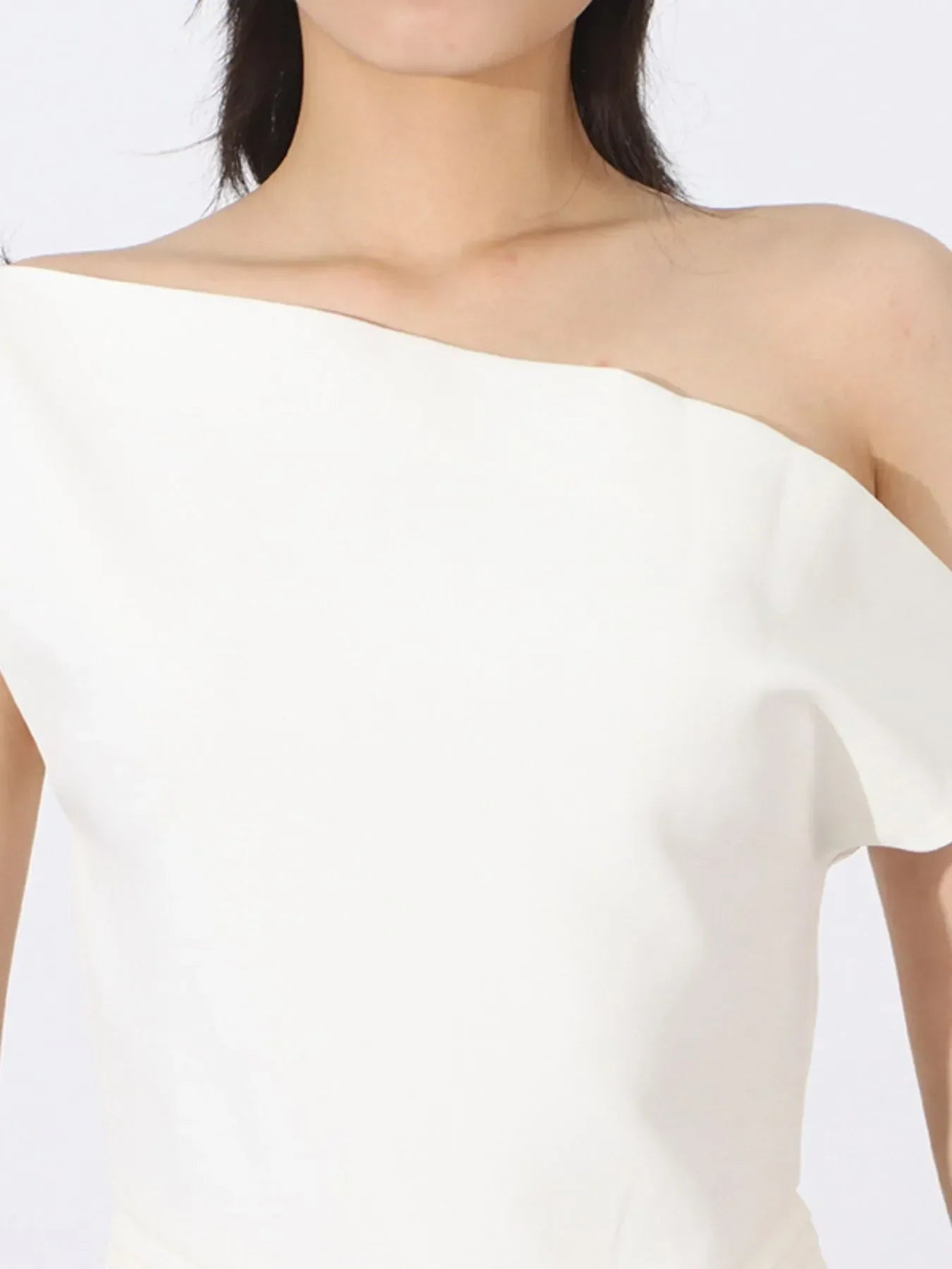 Single Shoulder Pleated Dress