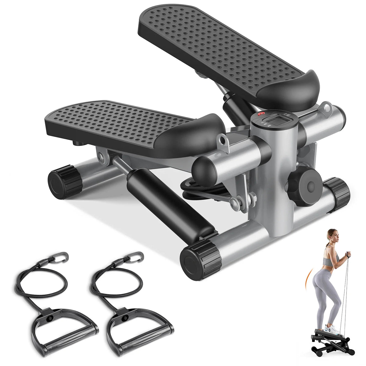 Mini stepper with resistance bands, view 10