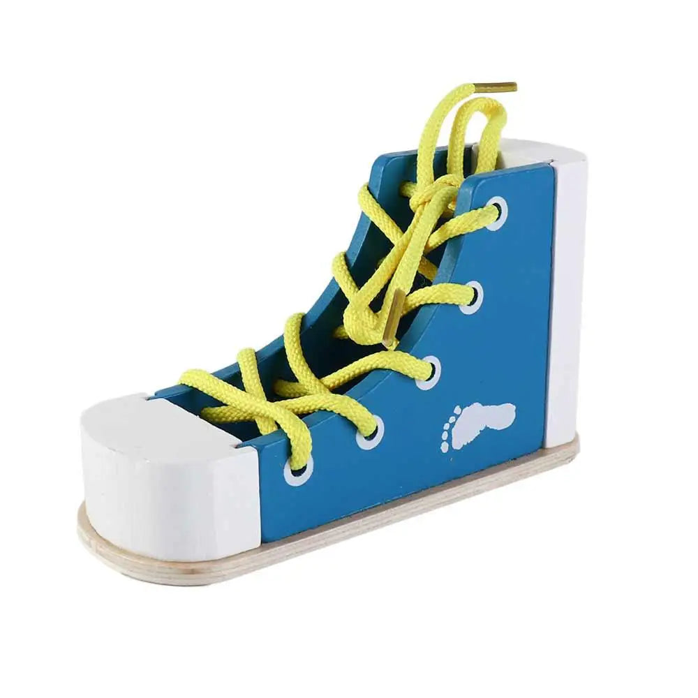 Lacing Sneaker Wooden Shoelace Toys