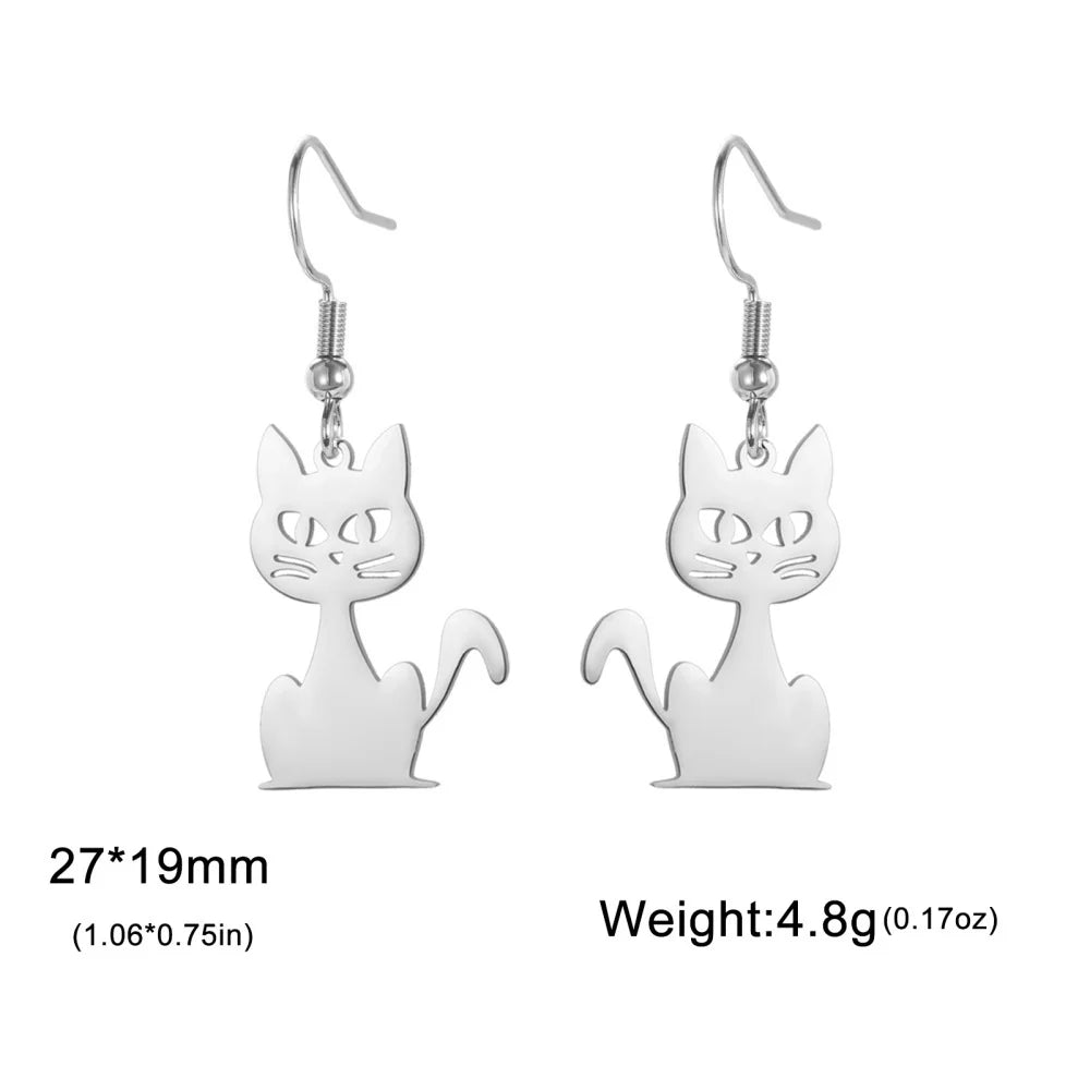 Jumping Cat Dangle Earrings - MONLANE