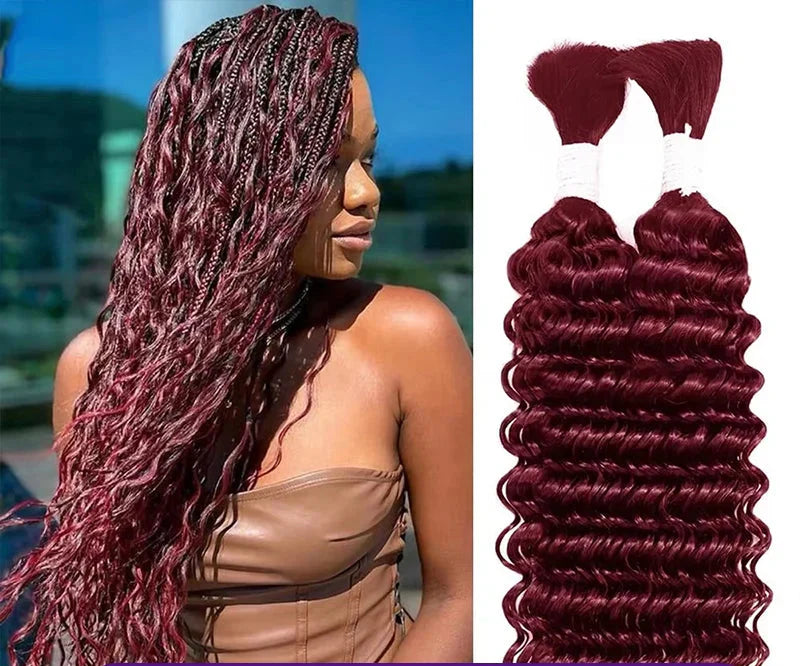Deep Wave Bulk Human Hair for Braiding