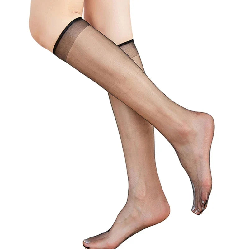 Women Crystal Fiber Silky Knee High Compression stockings