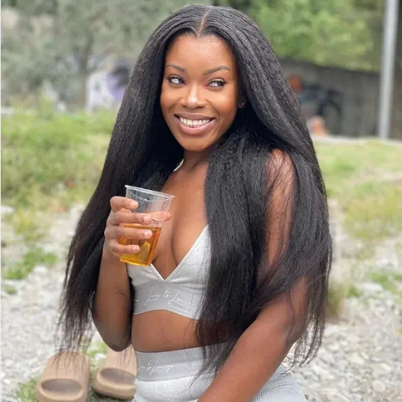 Soft Yaki Preplucked Glueless Kinky Lace Front