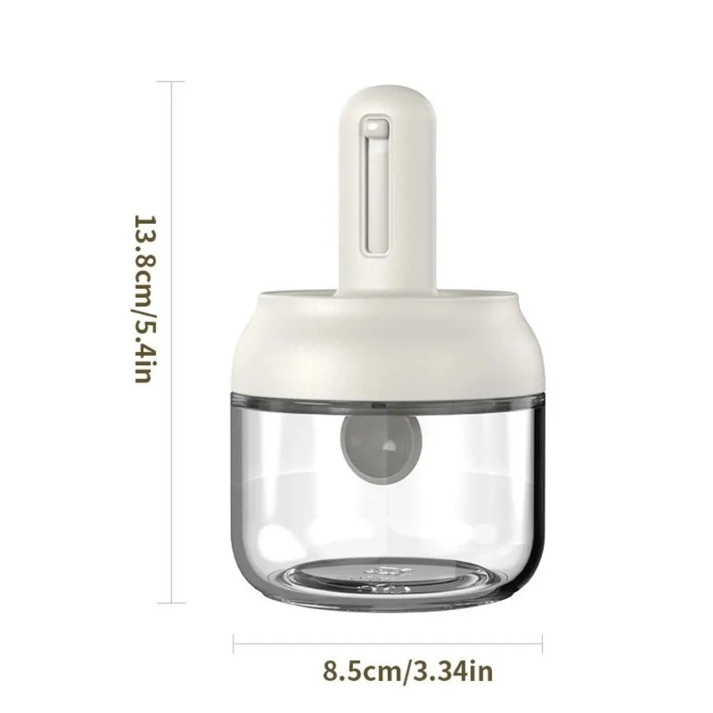 Glass Seasoning Bottle With Telescopic Spoon