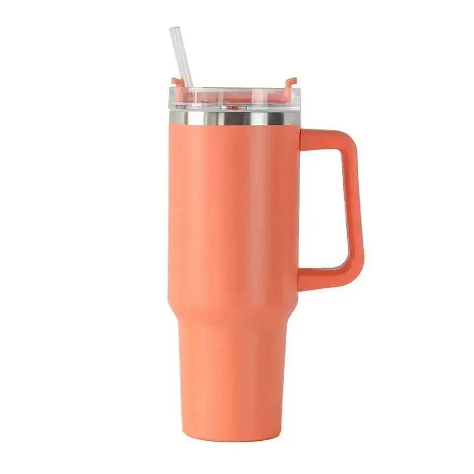 Insulated Tumbler with Handle and Straw