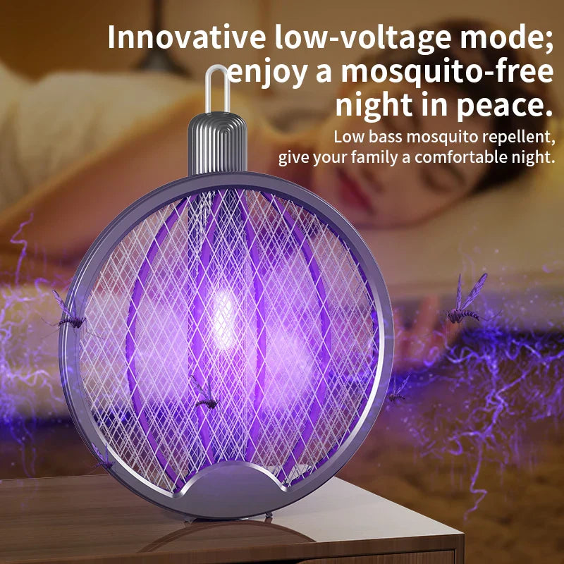 3-in-1 Foldable Electric Mosquito Swatter