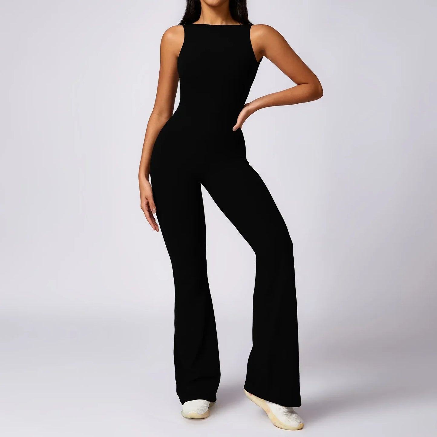 Sexy V Back Jumpsuit Gym Set
