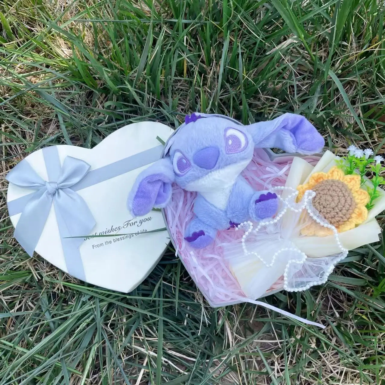 Anime Stitch Plush Doll Stuffed Animals Heart Gift Box